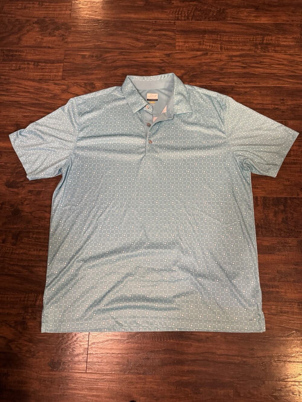 Greg Norman Golf Polo Shirt Light Blue Mens Sz: XXL